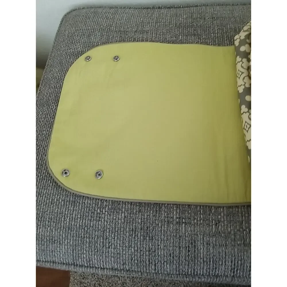 Petunia Pickle Bottom Backpack Shoulder Diaper‎ Bag Gray Light Yellow Green
